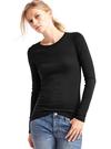 Kadın Siyah Uzun Kollu Sıfır Yaka T-Shirt