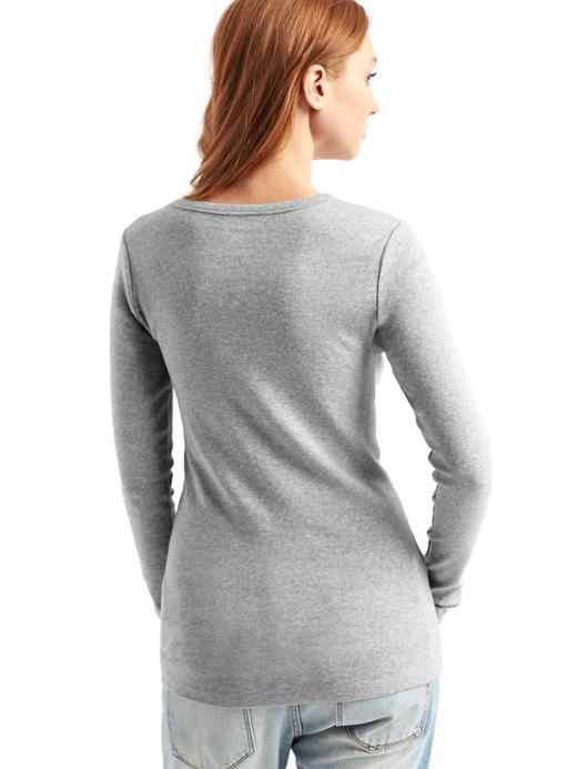 Kadın Lacivert Uzun Kollu Sıfır Yaka T-Shirt