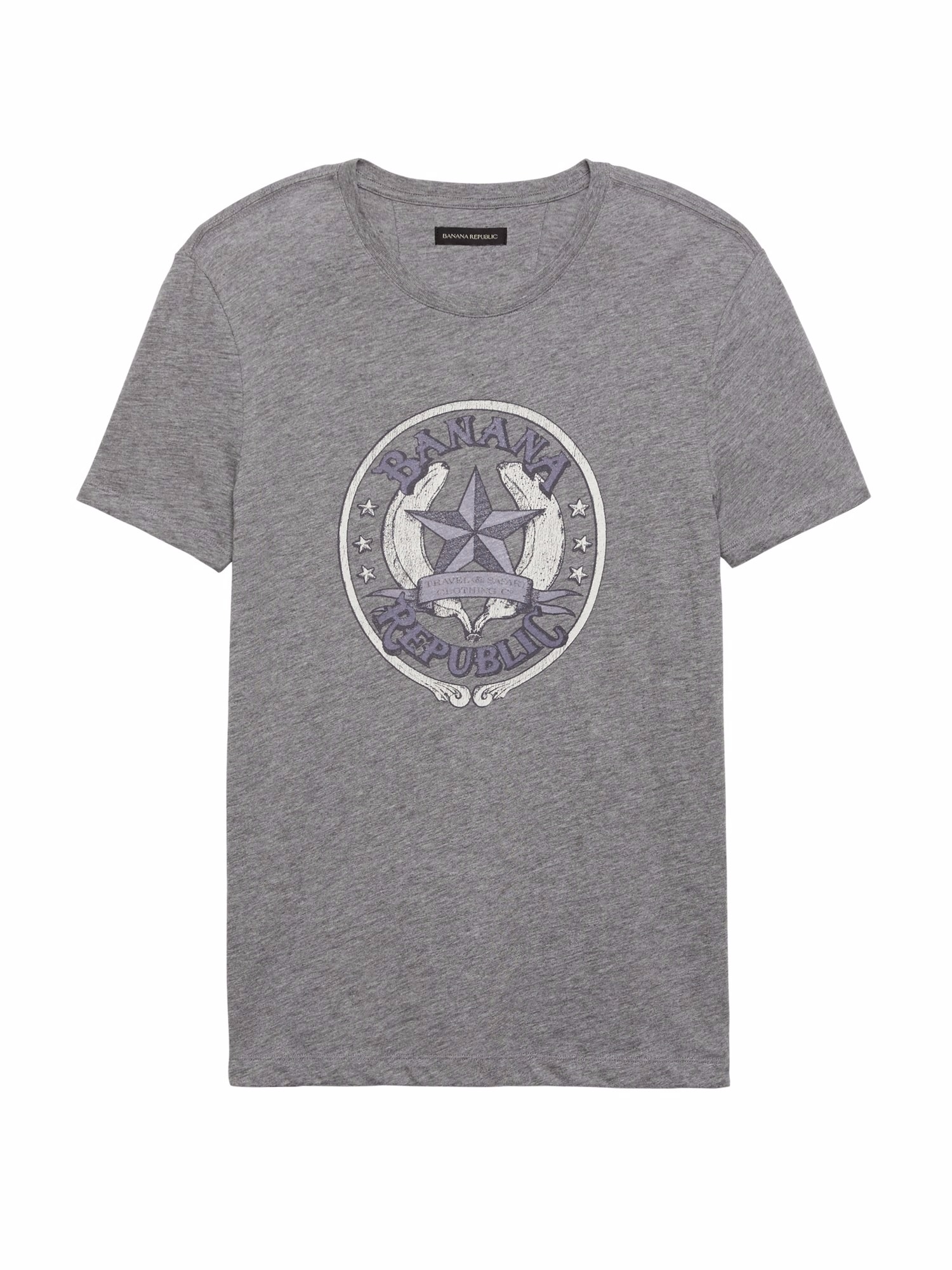 Banana Republic Logolu Sıfır Yaka Soft-Wash T-Shirt. 1