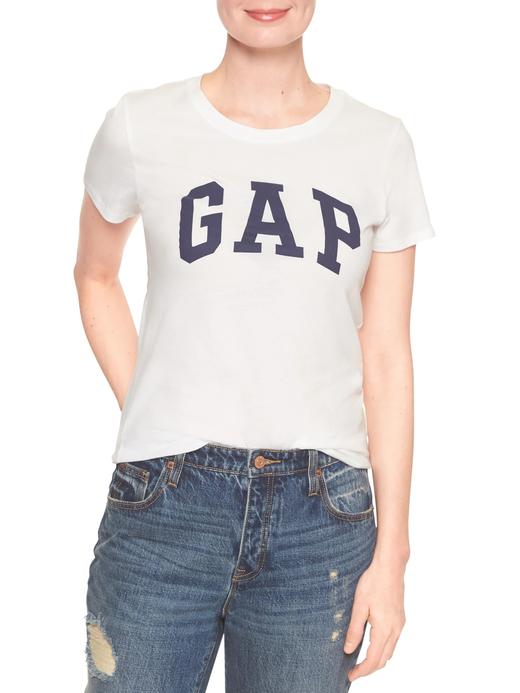 Kadın Beyaz Gap Logo Kısa Kollu T-Shirt