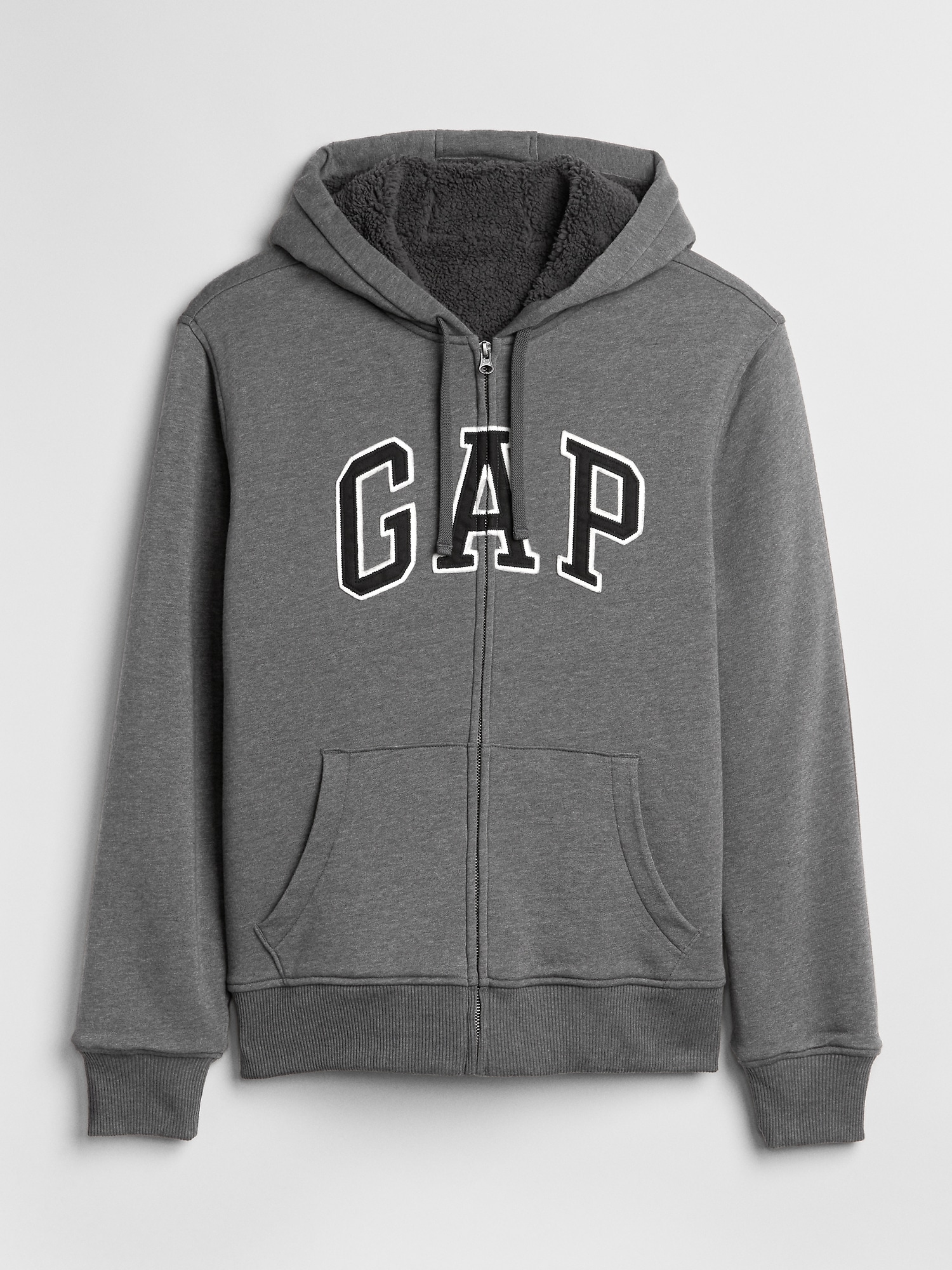 Gap Sherpa Astarlı Logolu Sweatshirt. 5