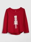 Bebek Kırmızı 3D Baskılı Uzun Kollu T-Shirt