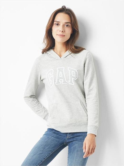 Kadın gri Gap Logo Kapüşonlu Sweatshirt