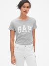 Kadınn gri Gap Logo Kısa Kollu T-Shirt