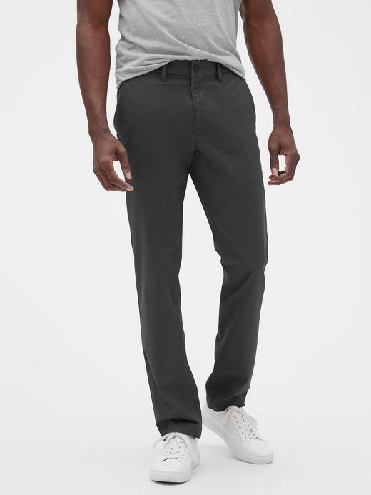 Erkek Siyah Slim Fit Gap Flex Khaki Pantolon