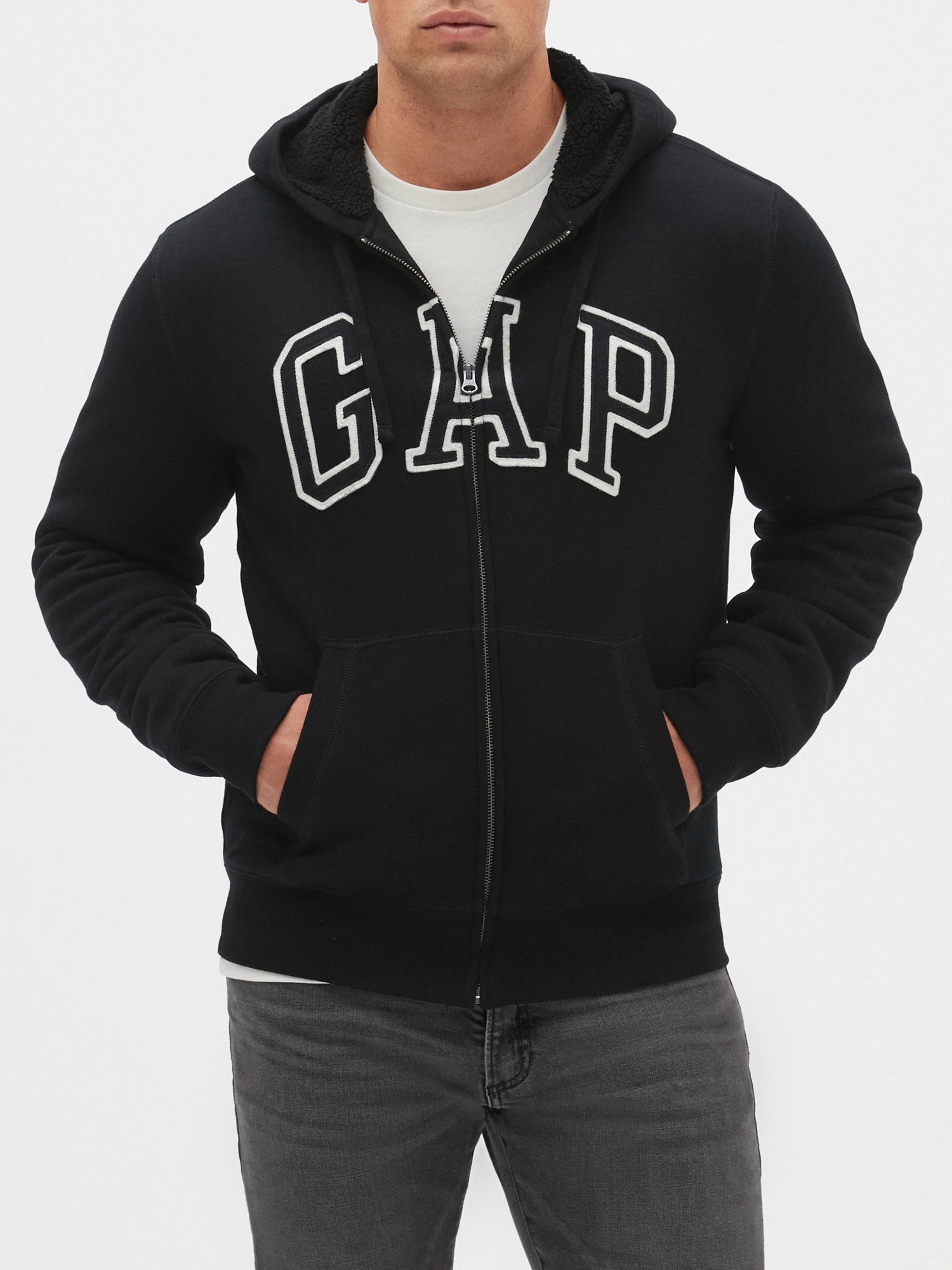 Gap Gap Logo Sherpa Kapüşonlu Sweatshirt. 1