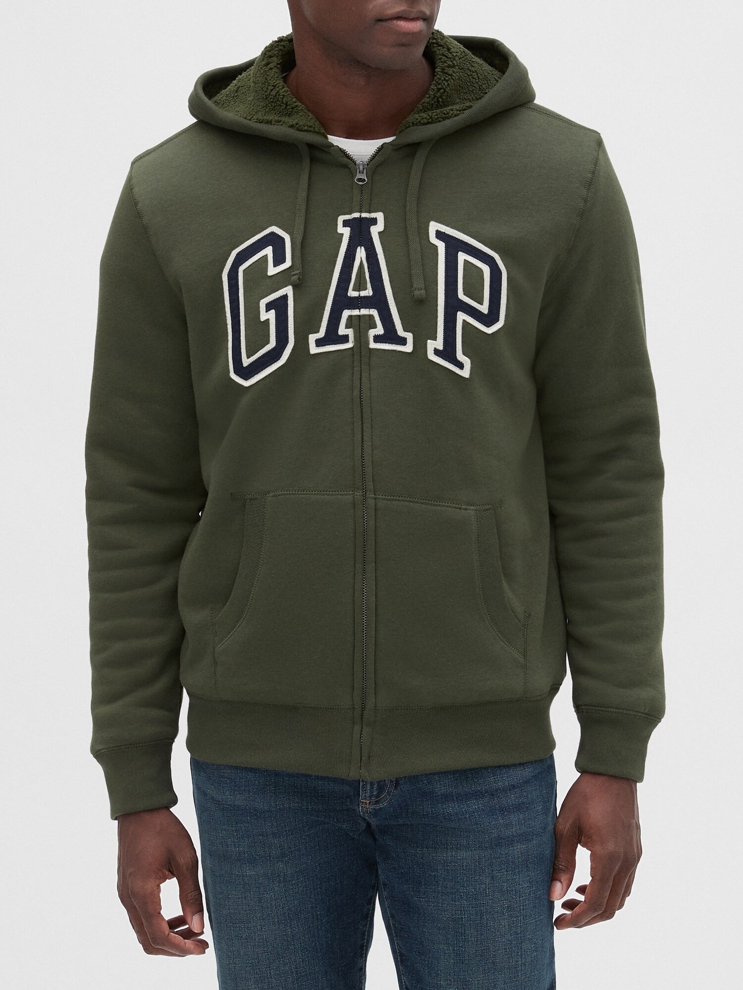 Gap Logo Sherpa Kapüşonlu Sweatshirt. 1