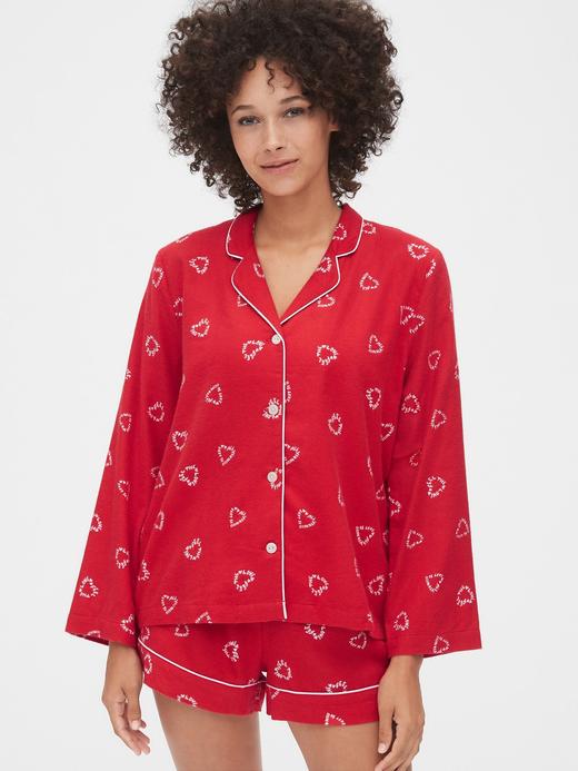 GAP Kırmızı Desenli Pijama Üstü