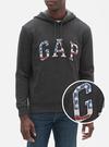 GAP Gri Gap Logo Kapüşonlu Sweatshirt