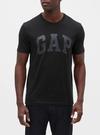 Erkek Siyah Gap Logo Kısa Kollu T-Shirt