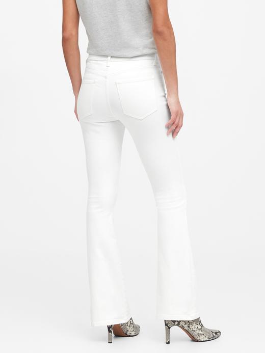 Kadın Beyaz High-Rise Flare Jean Pantolon