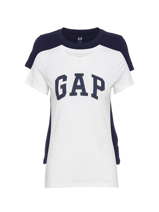 Kadınn Lacivert 2'li Gap Logo Kısa Kollu T-Shirt
