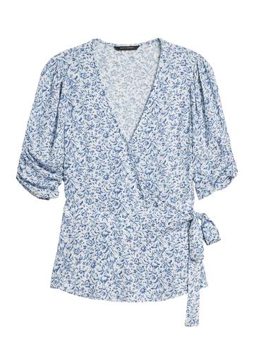 Kadın Lacivert EcoVero™ Kruvaze Bluz