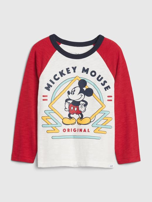 Erkek Bebek Beyaz Disney Mickey Mouse Uzun Kollu T-Shirt