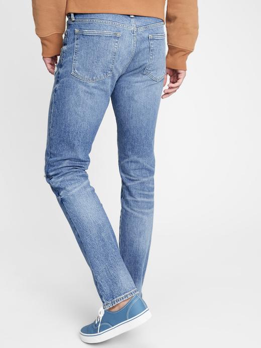 Erkek Mavi GapFlex Destructed Slim Jean Pantolon