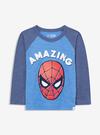 Erkek Bebek Mavi Marvel™ Uzun Kollu T-Shirt