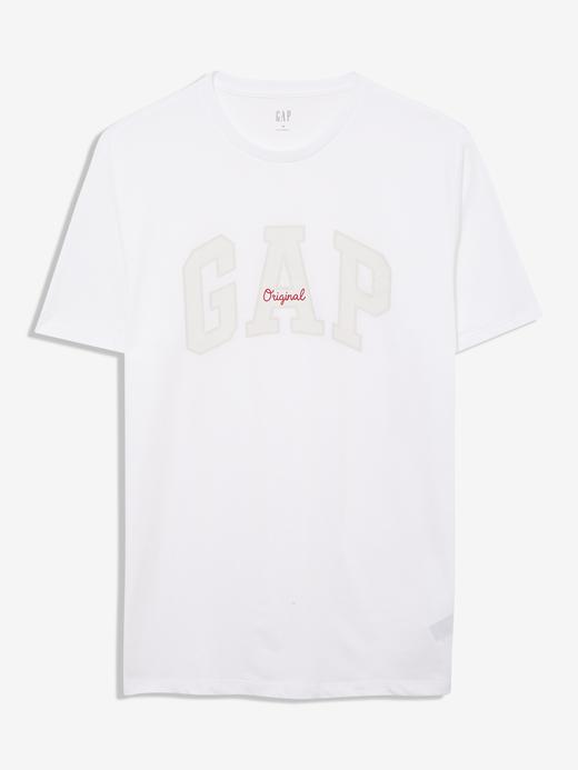 Beyaz Gap Logo Yuvarlak Yaka T-Shirt