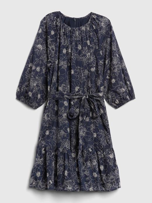 Kadın Lacivert Desenli Mini Elbise