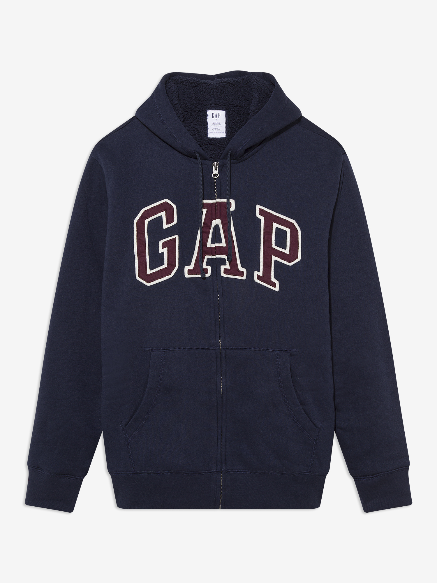 Gap Logo Sherpa Astarlı Kapüşonlu Sweatshirt. 1