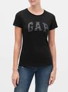Kadın siyah Gap Logo Kısa Kollu T-Shirt