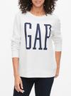 Kadın beyaz Gap Logo Yuvarlak Yaka Sweatshirt