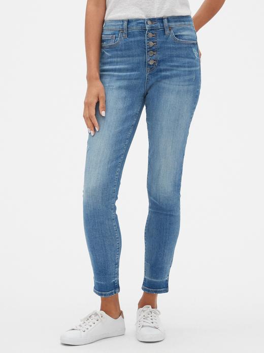 Kadın Mavi High Rise Legging Jean Pantolon
