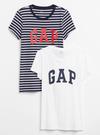 Kadın Çok Renkli 2'li Gap Logo Kısa Kollu T-Shirt Seti