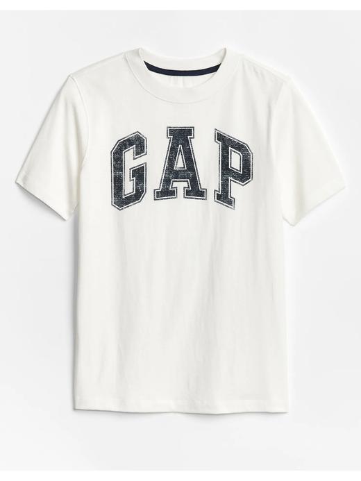 Erkek Çocuk Beyaz Gap Logo Kısa Kollu T-shirt