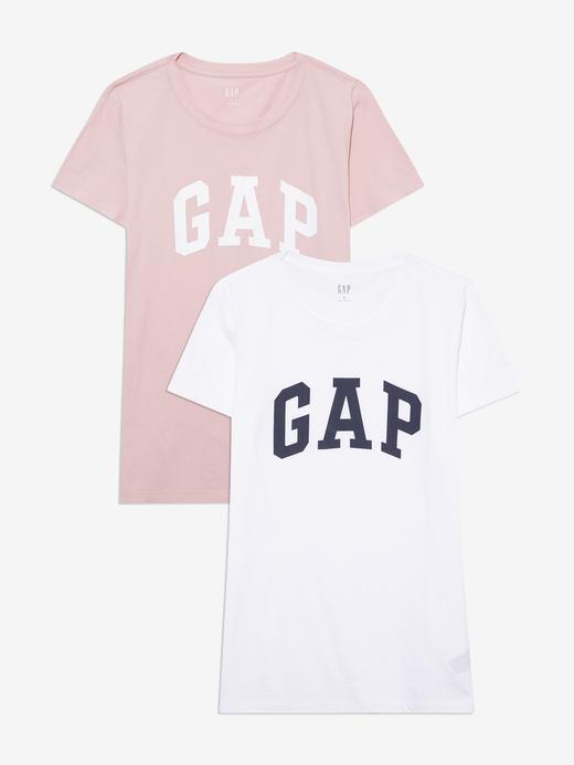 Kadın Pembe 2'li Gap Logo Kısa Kollu T-Shirt