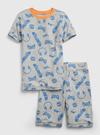 Erkek Çocuk Gri %100 Organik Pamuklu Grafik Pijama Seti