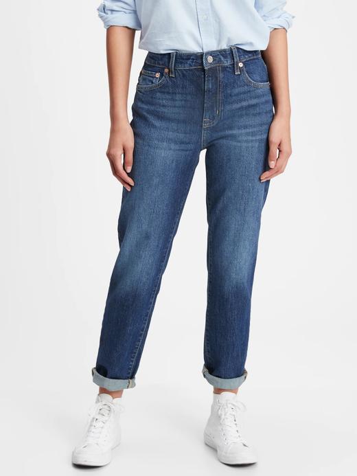 Kadın Lacivert Mid Rise Universal Slim Oversize Jean Pantolon