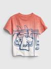 Erkek Bebek Turuncu Batik Grafik Desenli T-Shirt