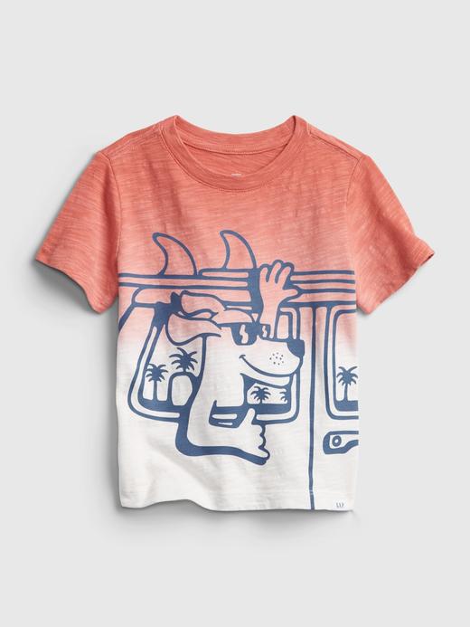 Erkek Bebek Turuncu Batik Grafik Desenli T-Shirt