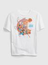 Erkek Çocuk Beyaz Space Jam Grafik Desenli T-Shirt