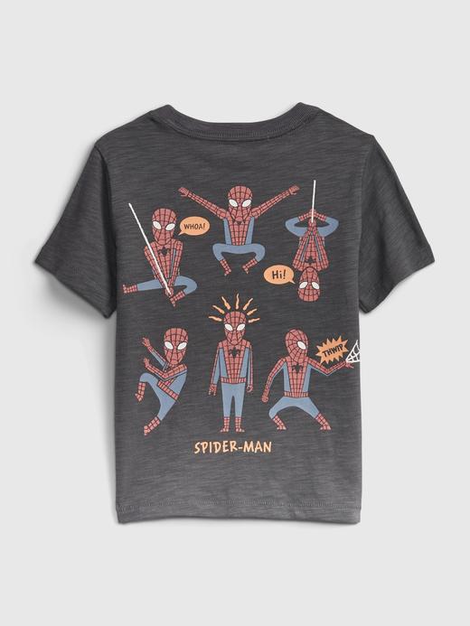Erkek Bebek Gri Marvel Grafik Desenli T-Shirt