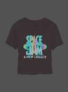 Kız Çocuk Mor Space Jam %100 Organik Pamuk Grafik T-Shirt