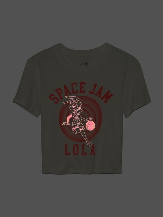 Kız Çocuk Beyaz Space Jam %100 Organik Pamuk Grafik T-Shirt