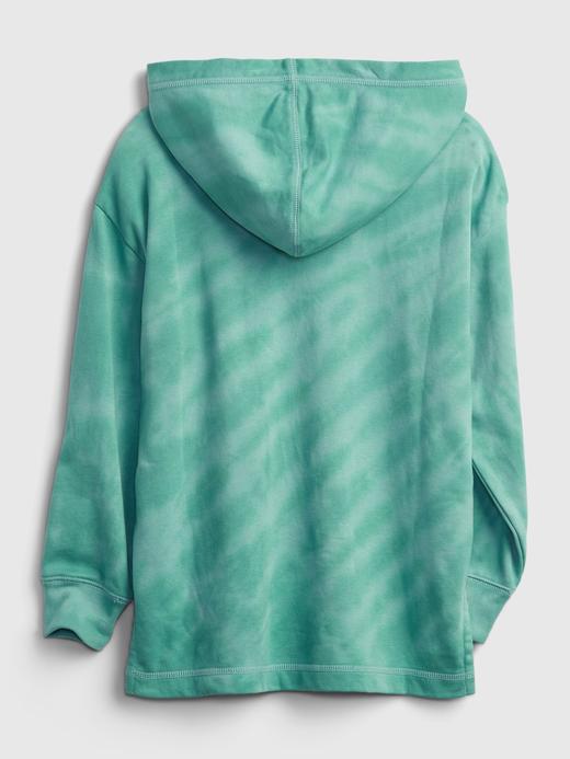 Kız Çocuk Yeşil Kapüşonlu Oversize Sweatshirt