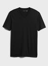 Erkek Siyah Luxury Touch Performance V Yaka T-Shirt