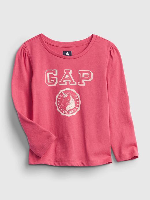 Kız Bebek Pembe %100 Organik Pamuk Gap Logo T-Shirt