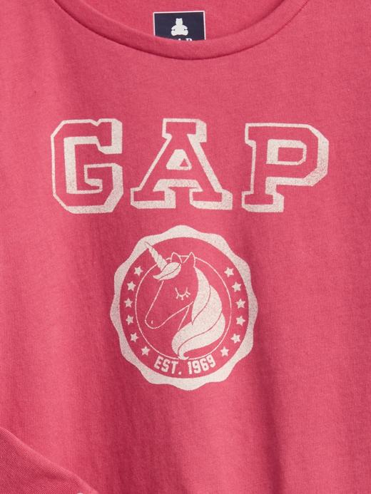 Kız Bebek Bej %100 Organik Pamuk Gap Logo T-Shirt