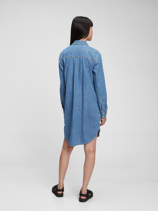 Kadın Mavi Utility Denim Elbise