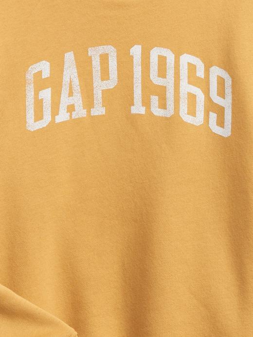 Kız Çocuk Sarı Gap Logo Yuvarlak Yaka Sweatshirt