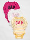 Erkek Bebek Sarı 3'lü Baby Gap Logo Bodysuit