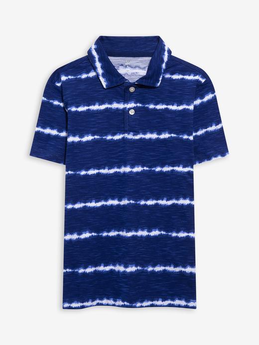 Erkek Çocuk Mavi Batik Çizgili Polo T-Shirt