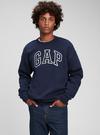 Genç Erkek Gri Gap Logo Bisiklet Yaka Sweatshirt