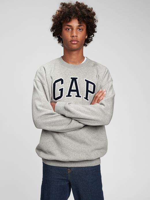 Genç Kız Gri Gap Logo Yuvarlak Yaka Sweatshirt