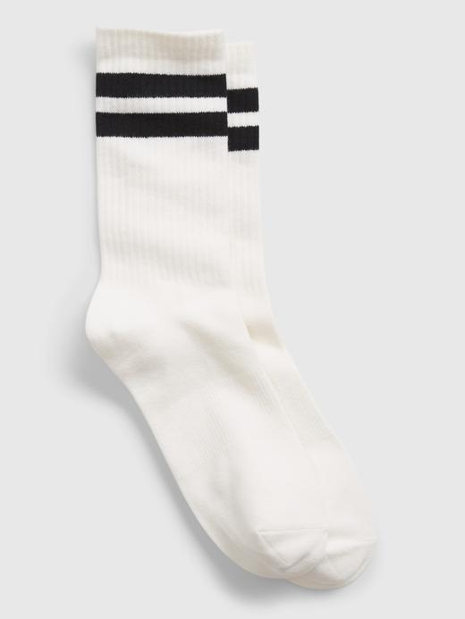 Erkek Beyaz Çizgi Desenli Çorap