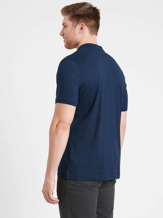 Erkek lacivert Luxe-touch Polo Yaka T-Shirt