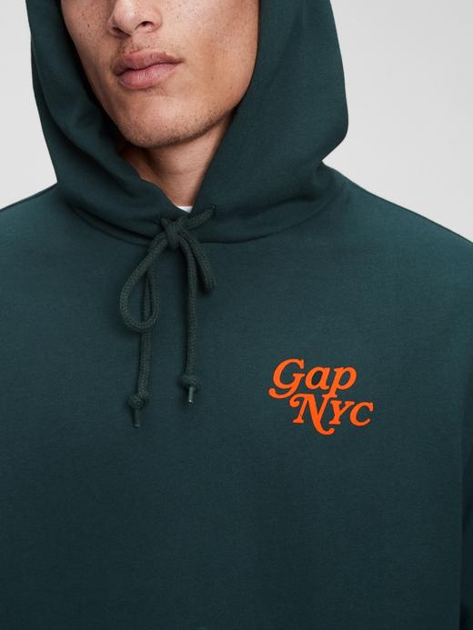 Erkek Gri Gap Logo Kapüşonlu Sweatshirt